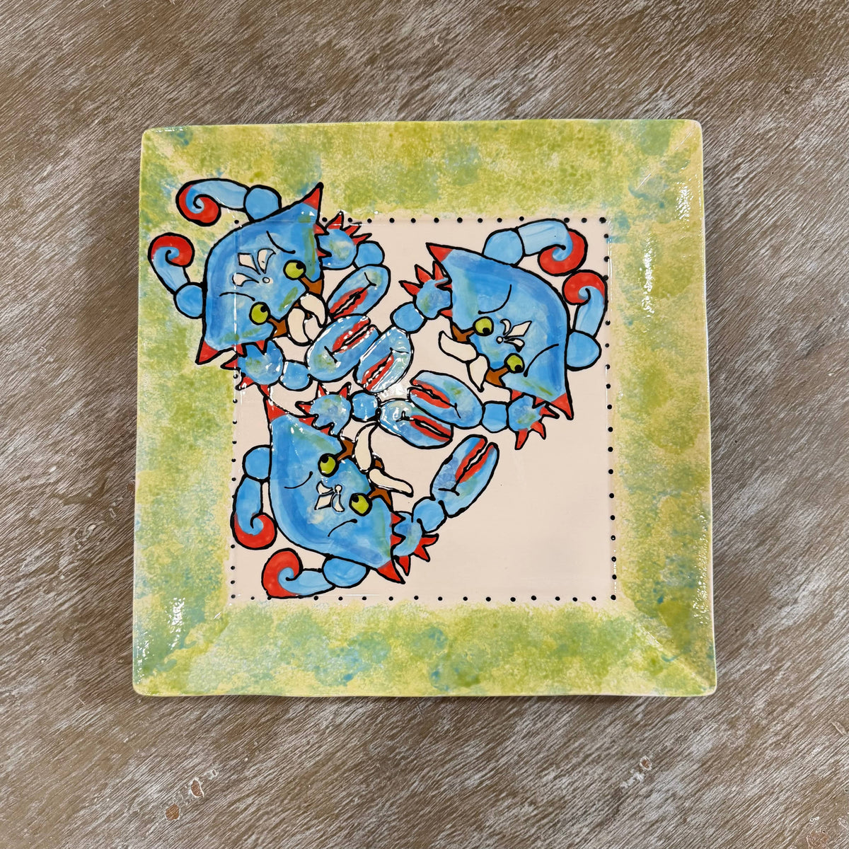 Jan Salzer Art Crab Square Plate - Little Miss Muffin Children & Home