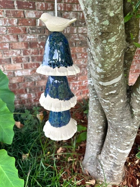 Poor House Pottery Mushrooms with Bird Wind Chime - Little Miss Muffin Children & Home