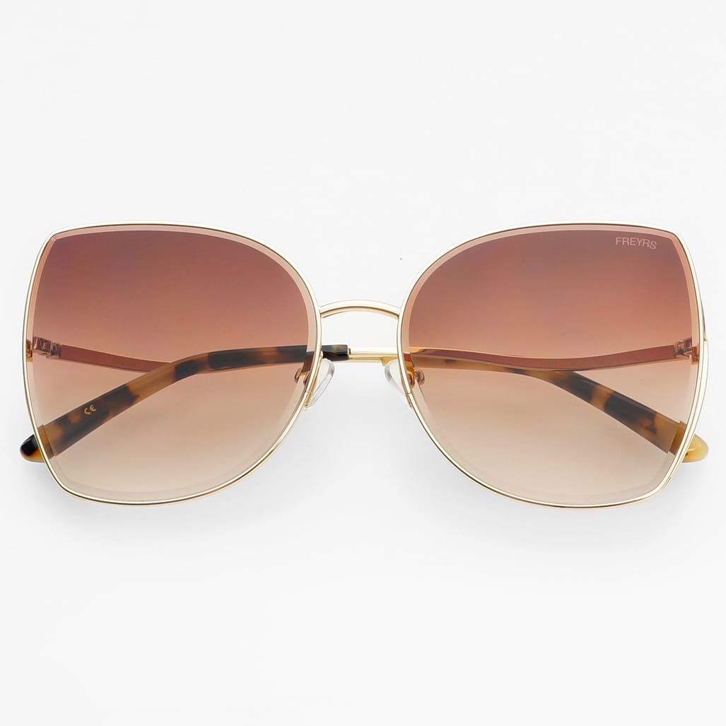Freyrs Eyewear Margot Oversized Womens Sunglasses Gold/Brown - Little Miss Muffin Children & Home