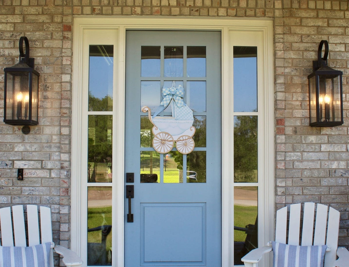 Front Porch Elegance Welcome Baby Door Hanger in It's a Boy Blue - Little Miss Muffin Children & Home