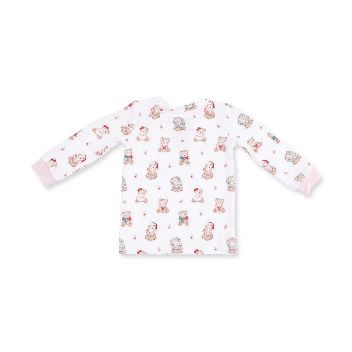 Angel Dear Christmas Teddy Bears Pink Long Sleeve Loungewear Set - Little Miss Muffin Children & Home
