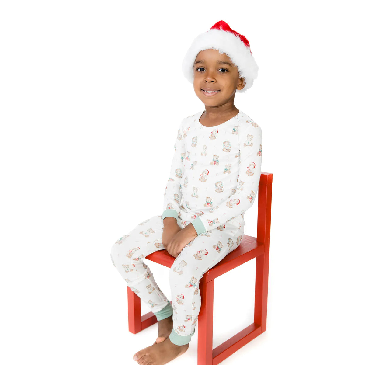 Angel Dear Christmas Teddy Bears Uni Long Sleeve Loungewear Set - Little Miss Muffin Children & Home