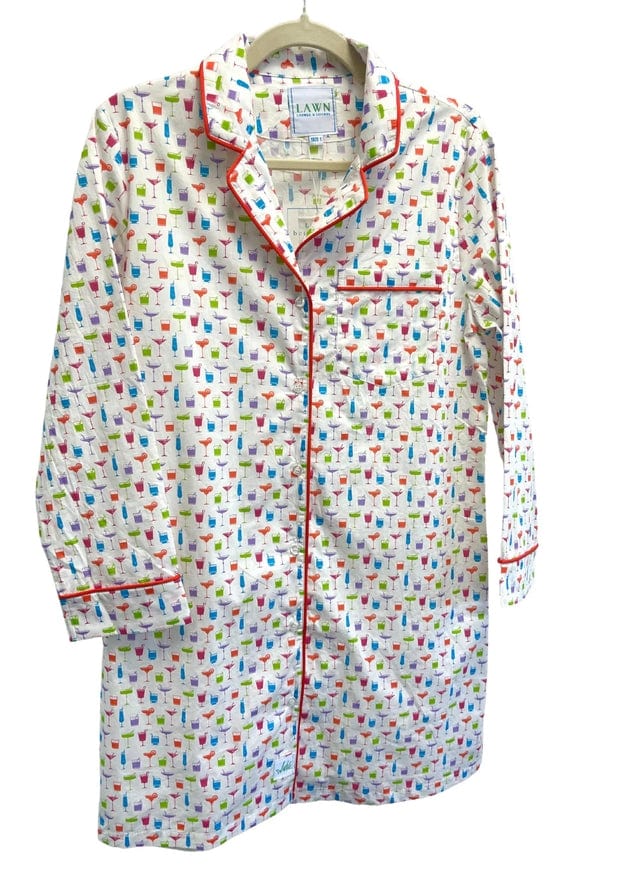 Caryn Lawn Cocktails Print Sleep Shirt - Little Miss Muffin Children & Home