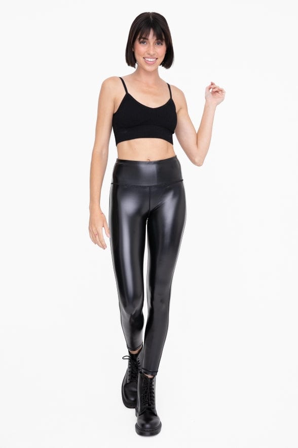 Mono B Mono B Glossy Liquid Highwaist Leggings - Little Miss Muffin Children & Home