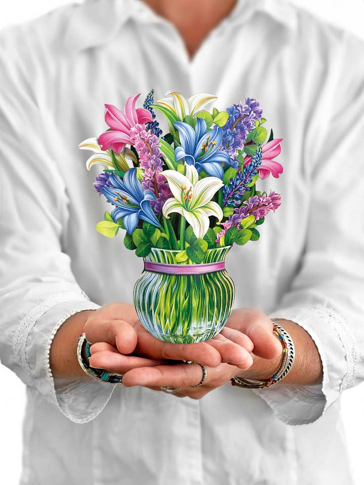 Mini Lilies & Lupines Pop-up Greeting Card