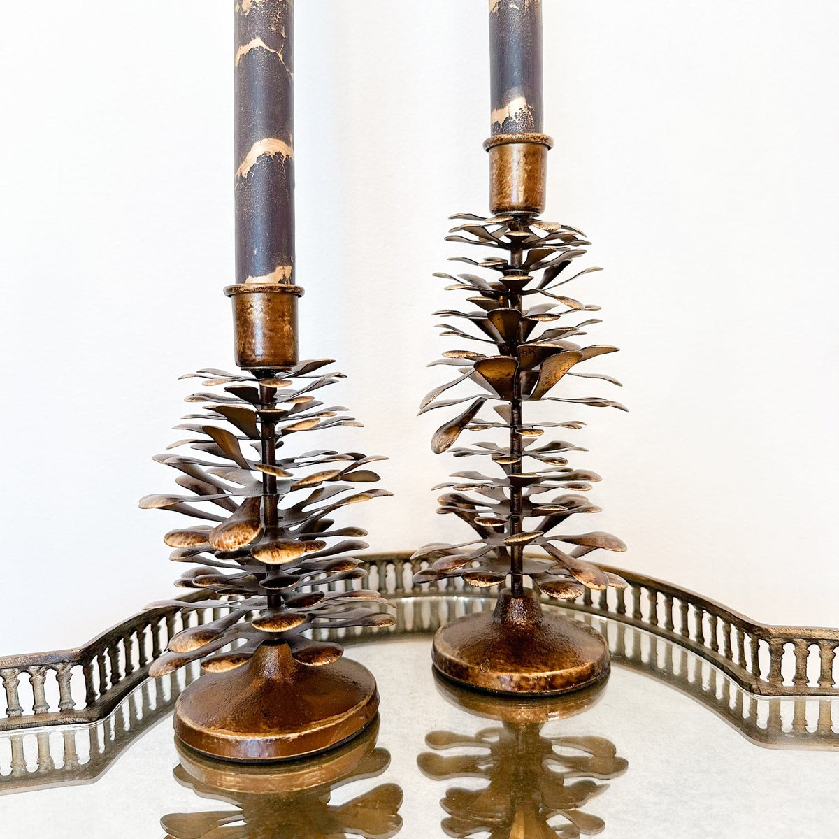 Creative Co-op Metal Pinecone Shaped Taper Holder, Antique Gold Finish - Little Miss Muffin Children & Home
