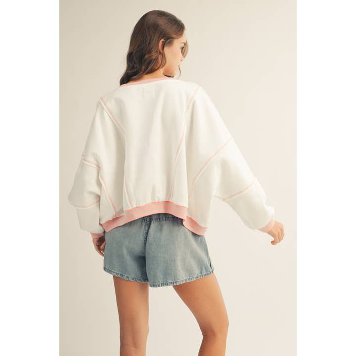 Ive LOVE Letter Sweatshirt in Ivory - Little Miss Muffin Children & Home