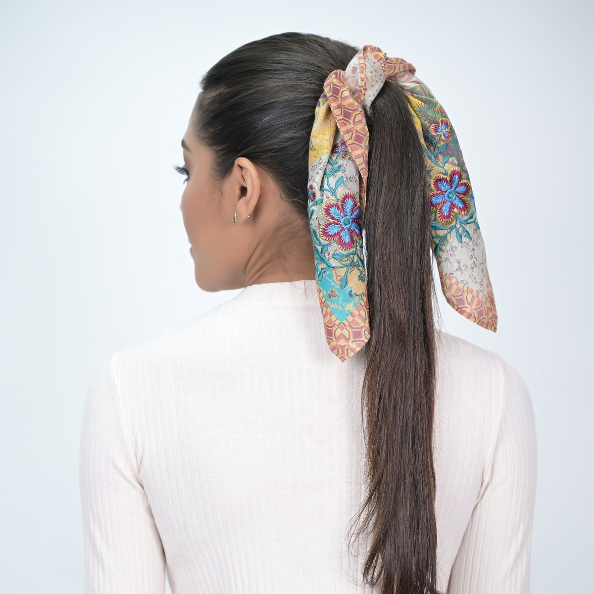 Shivani Harvest Gold Wallpaper Patchwork Embroidered Bandana Scarf - Little Miss Muffin Children & Home