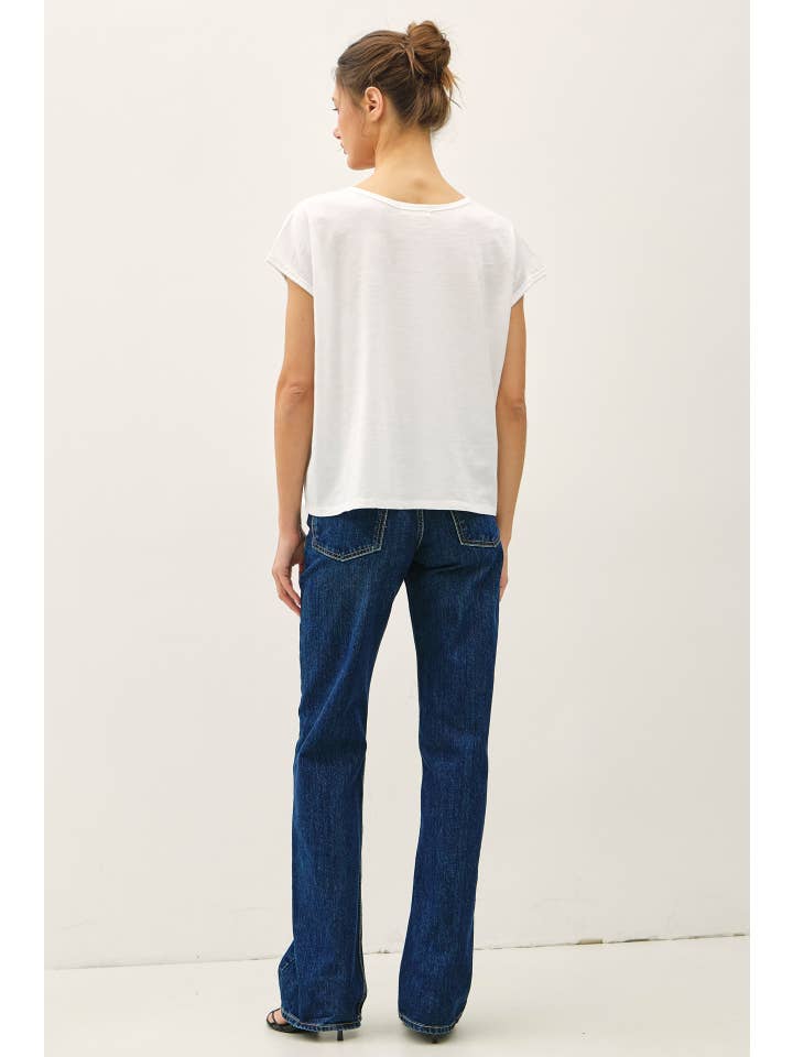 Be Cool Garment Dyed Oversize Cut Split-V Cotton Slub Tee, 4 Available Colors - Little Miss Muffin Children & Home