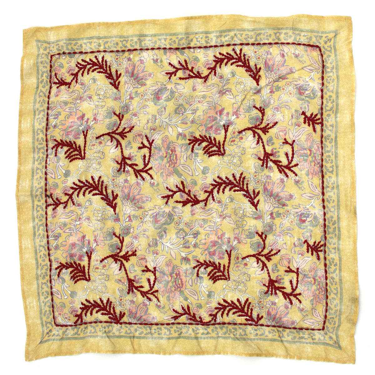 Shivani Dusty Ochre Embroidered Bandana Scarf - Little Miss Muffin Children & Home