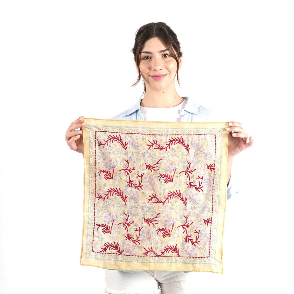 Shivani Dusty Ochre Embroidered Bandana Scarf - Little Miss Muffin Children & Home