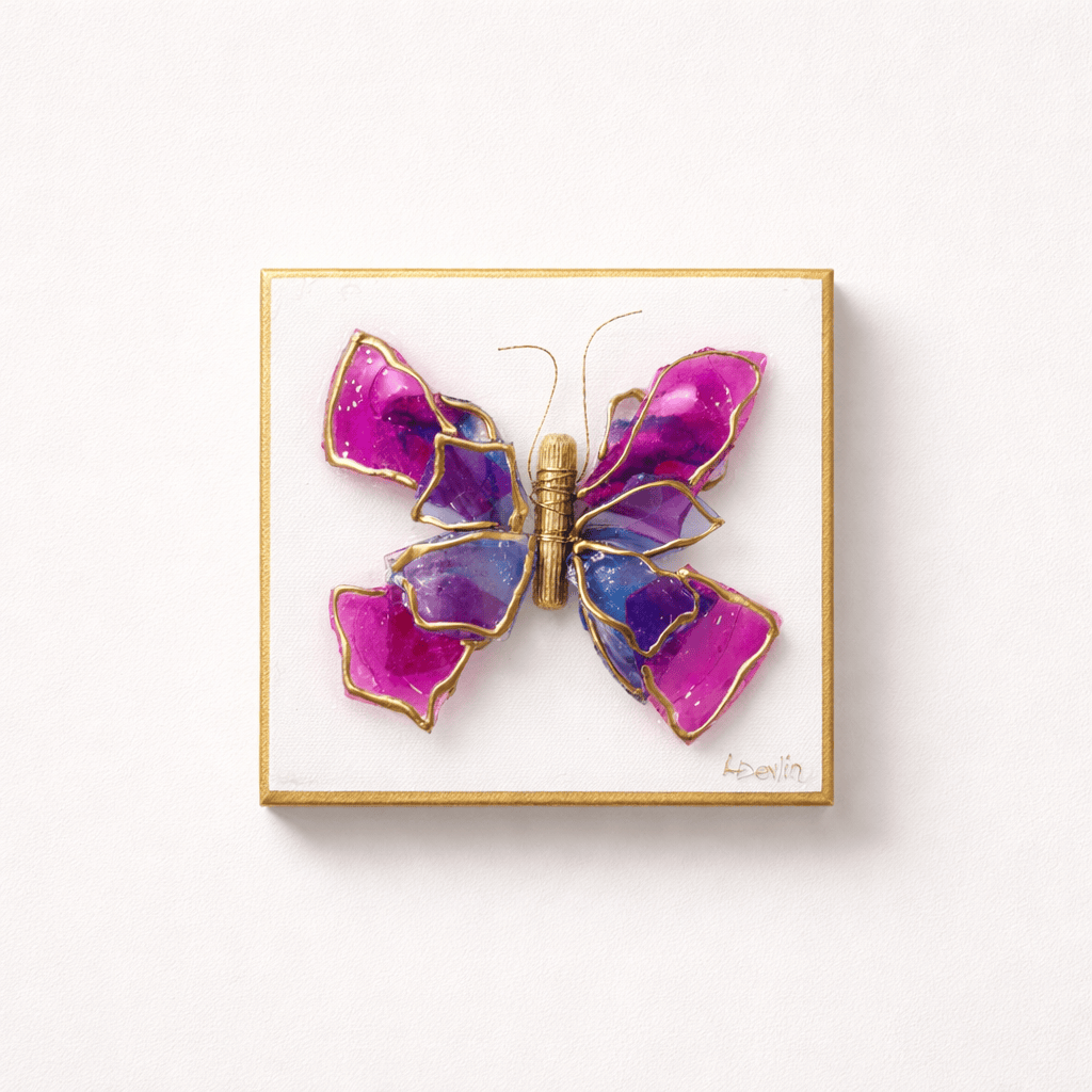 Lisa Devlin Designs Glass Butterfly 6x6 - Little Miss Muffin Children & Home