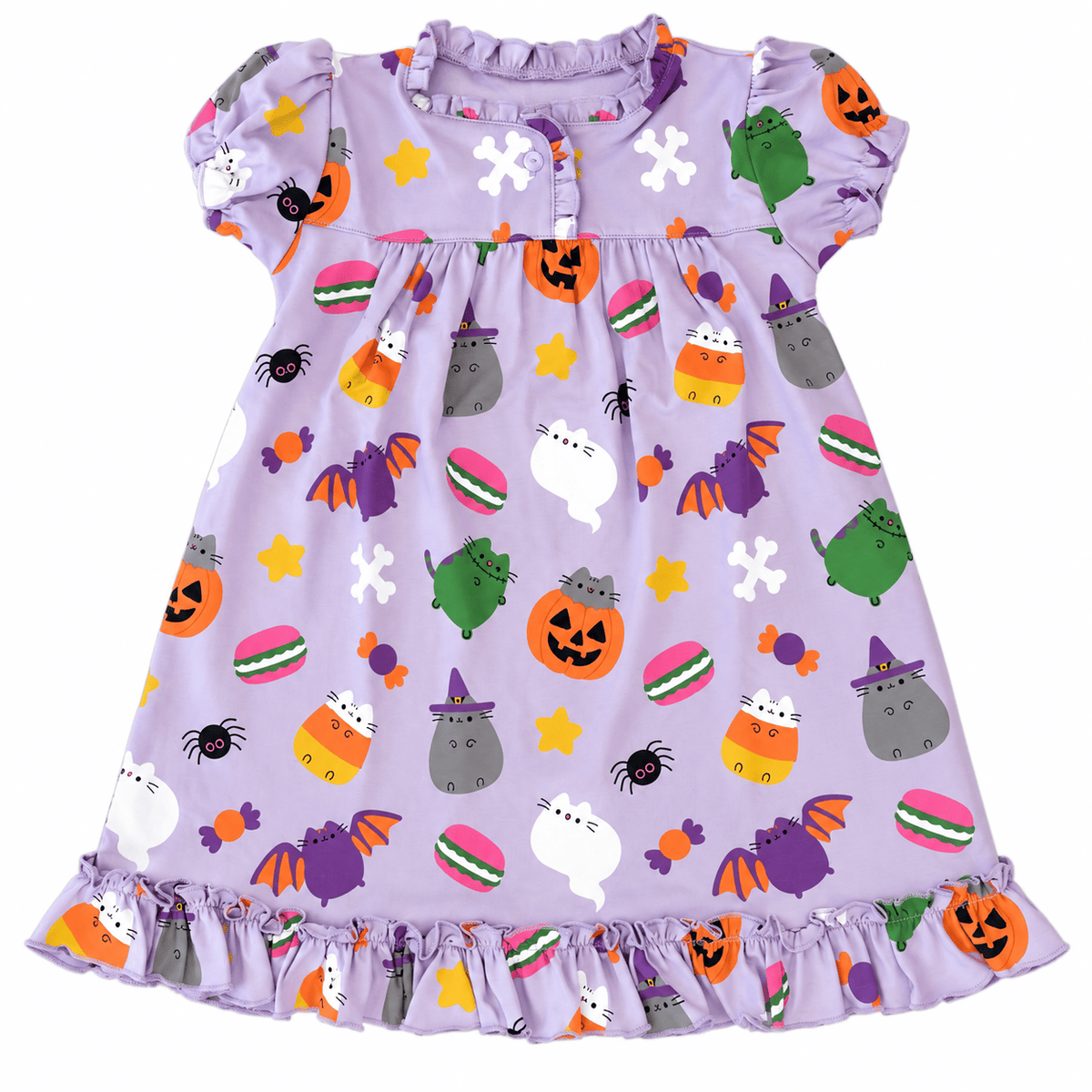 Lulu Bebe Lulu Bebe Girls’ Halloween Pima Cotton Nightgown – Lavender - Little Miss Muffin Children & Home