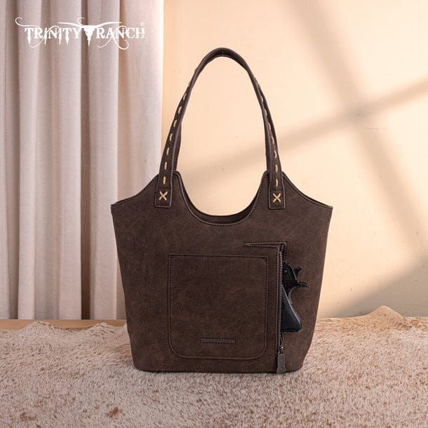 Montana West Coffee Genuine Hair-On Cowhide Tooled Tote - Little Miss Muffin Children & Home