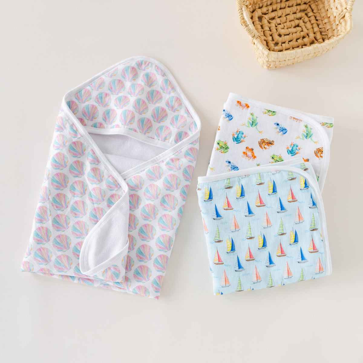 Toadally Cute Muslin Hooded Baby Towel