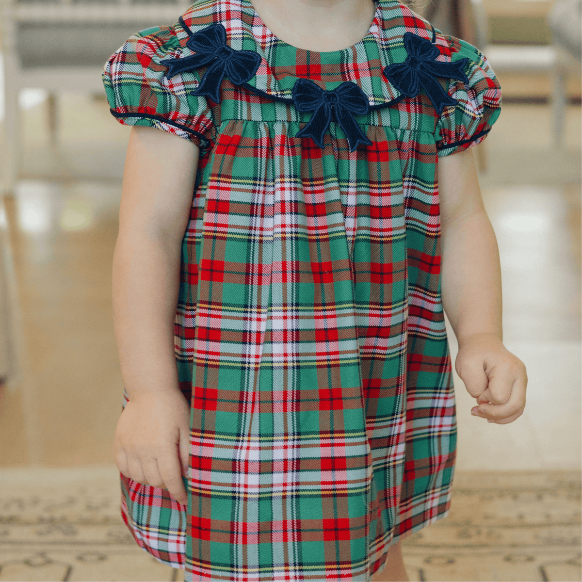 Christmas Plaid Float Dress for toddler girls by Bailey Boys, view 2