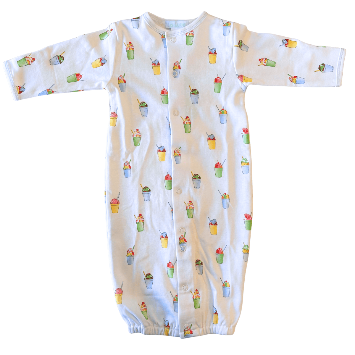 Lulu Bebe Snowball Cup Converter Gown with Blue Trim - Little Miss Muffin Children & Home