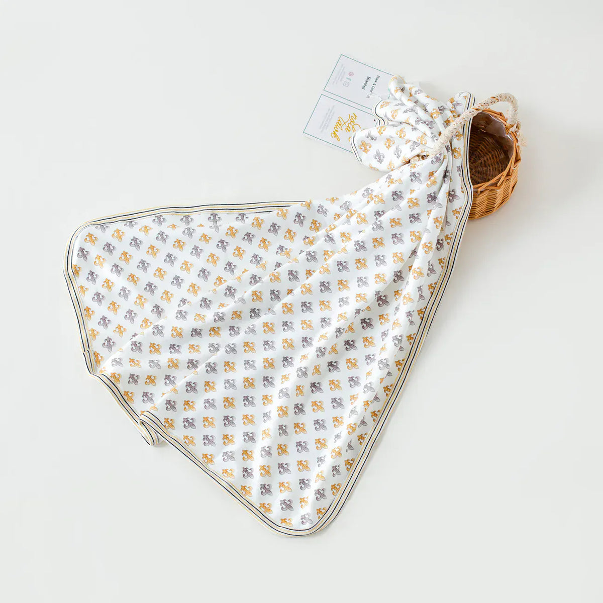 Nola Tawk Black and Gold Fleur De Lis Organic Cotton Swaddle Blanket - Little Miss Muffin Children & Home