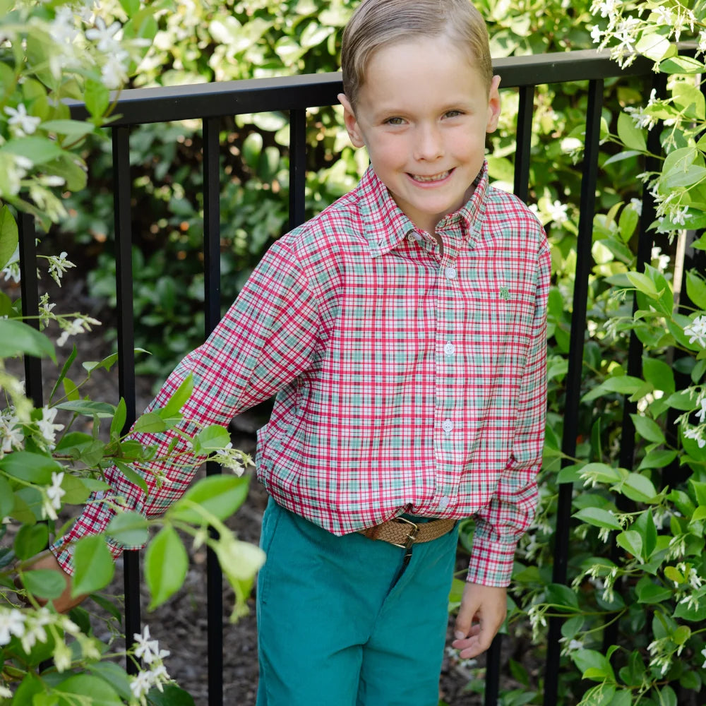 Roscoe Performance Button Down Shirt in Jolly Plaid