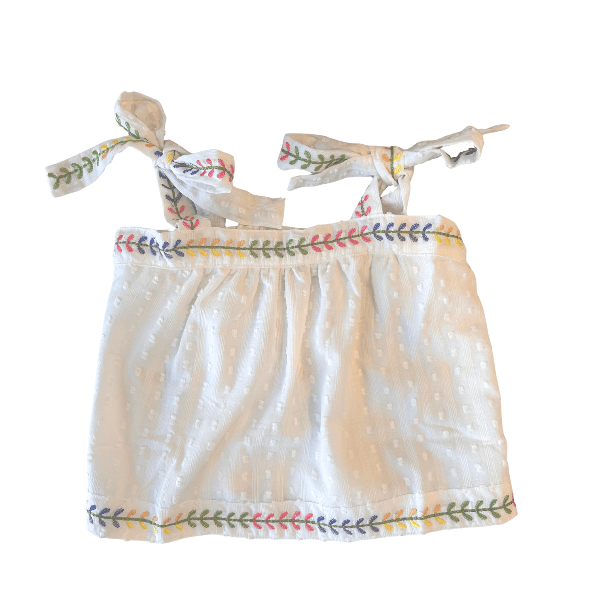 White Swiss Dot Del Mar Top