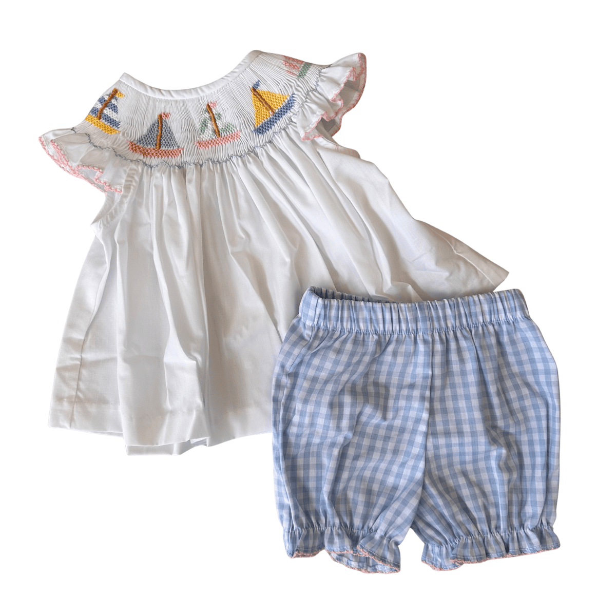 Lulu Bebe Sailboat Smocked Emma Bishop Bloomer Set - Little Miss Muffin Children & Home