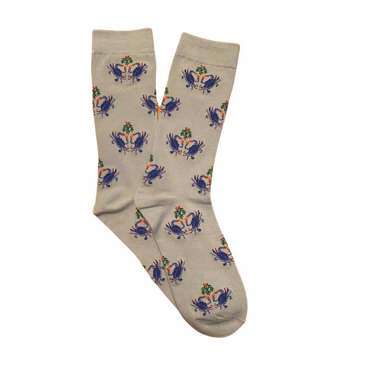 Whereable Art Santa's Swamp Mistletoe Beaux The Blue Crab Christmas Socks - Little Miss Muffin Children & Home