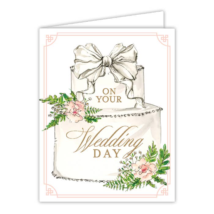 RosanneBeck Collections On Your Wedding Day Cake with Bow and Flowers Greeting Card - Little Miss Muffin Children & Home