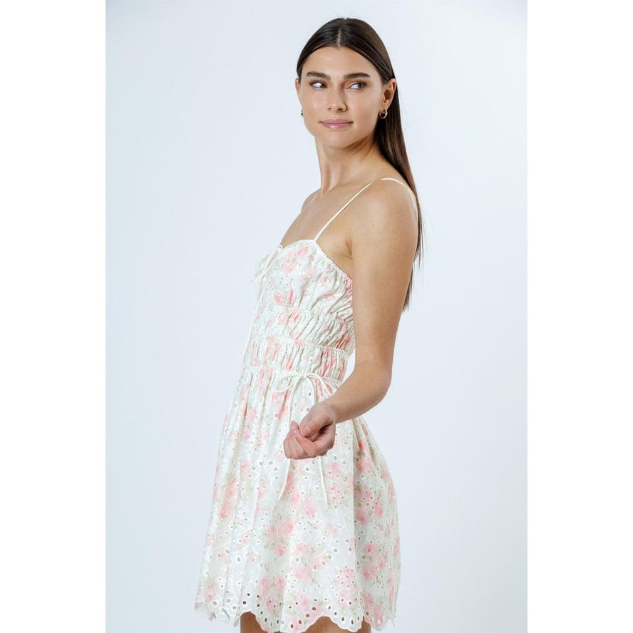 Storia Storia Cream Pink Floral Eyelet Lace Design Sundress - Little Miss Muffin Children & Home