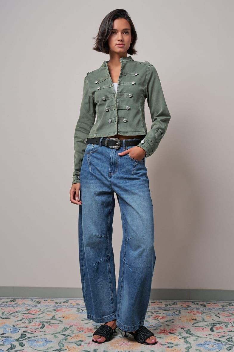 Urban Daizy Urban Daizy Olive Military Stretch Cotton Jacket - Little Miss Muffin Children & Home