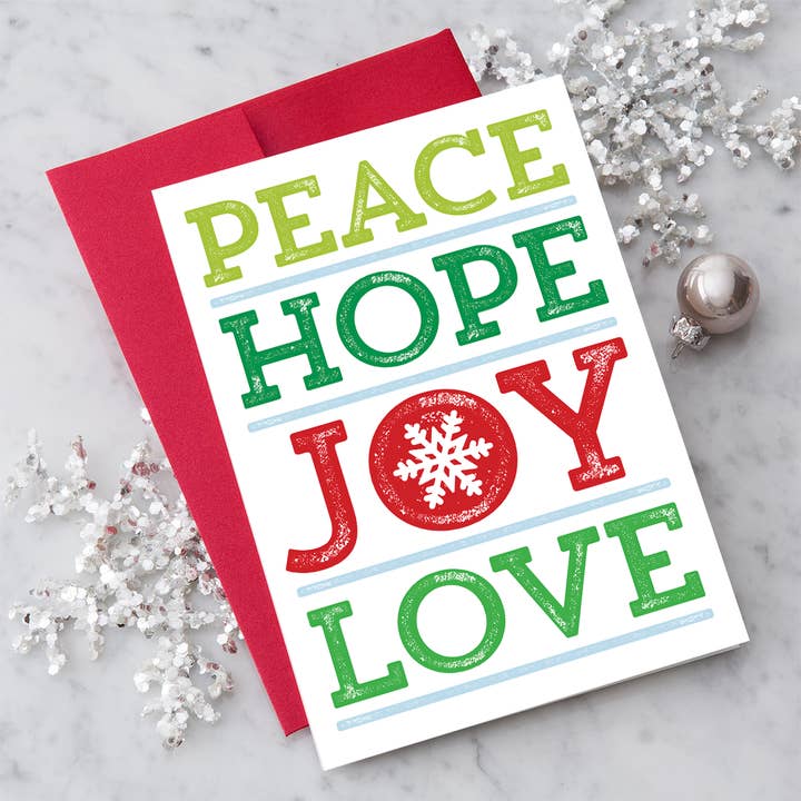 Design with Heart Peace Hope Love Joy - 8 Boxed Holiday Greeting Cards - Little Miss Muffin Children & Home