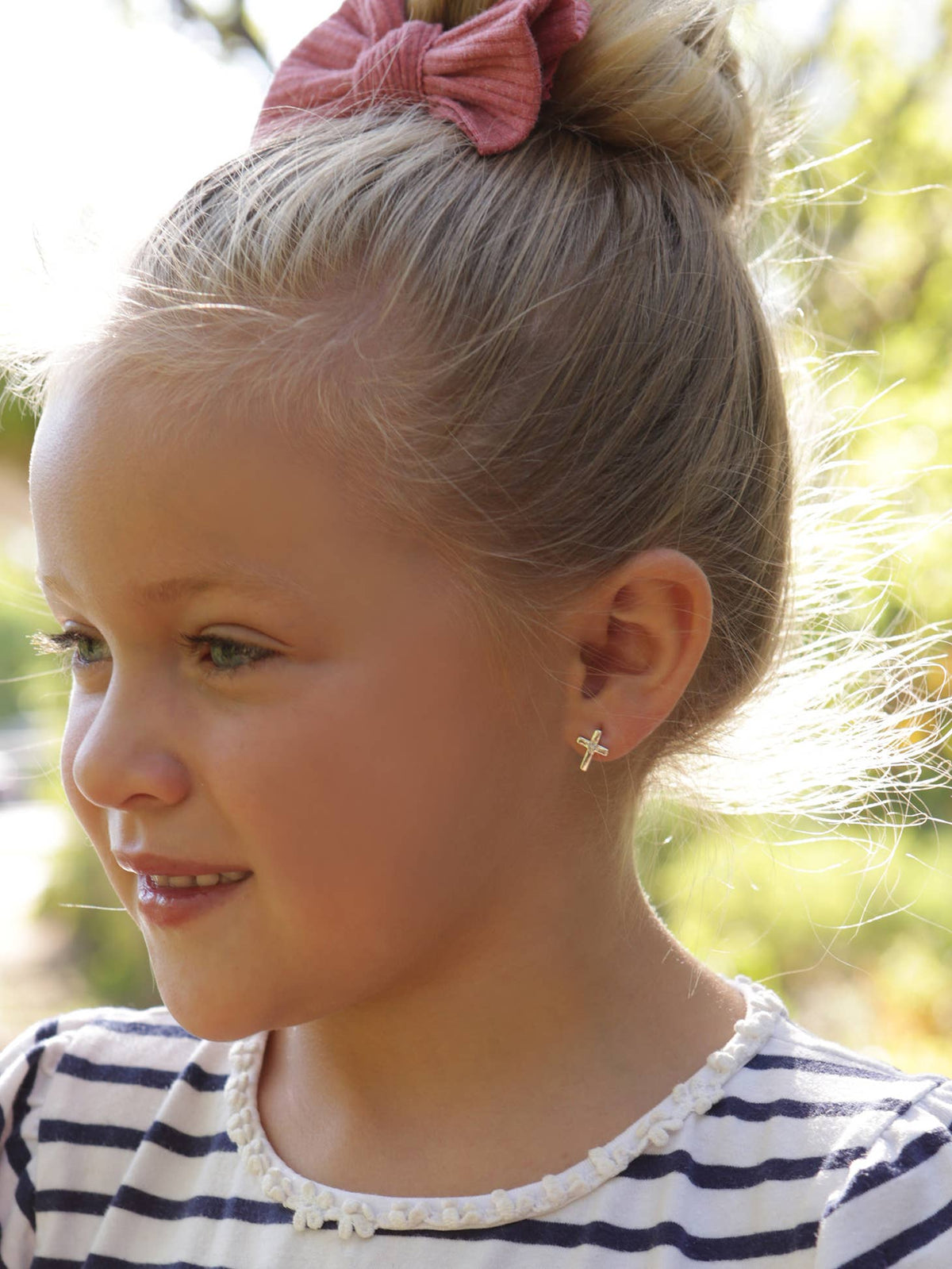 Cherished Moments Cherished Moments Sterling Silver Diamond Cross Earrings - Little Miss Muffin Children & Home
