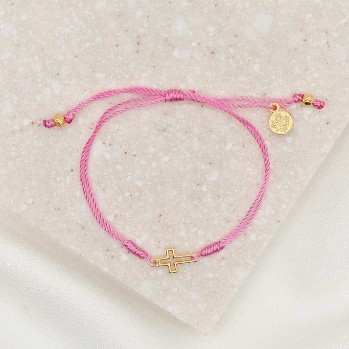 My Saint My Hero Filled By Faith Open Cross Bracelet - Little Miss Muffin Children & Home