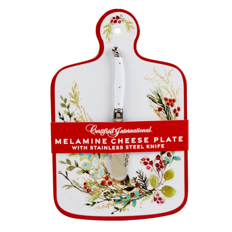 Certified International Certified International "Christmas Gatherings" Melamine Cheese Board and Stainless Steel Knife Set - Little Miss Muffin Children & Home