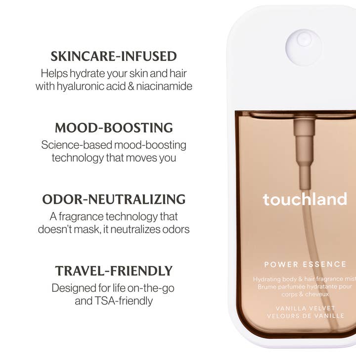 Touchland Vanilla Velvet Power Essence Body & Hair Fragrance Mist - Little Miss Muffin Children & Home