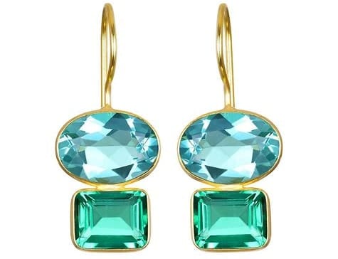 Double Valencia Aqua & Mint Earrings