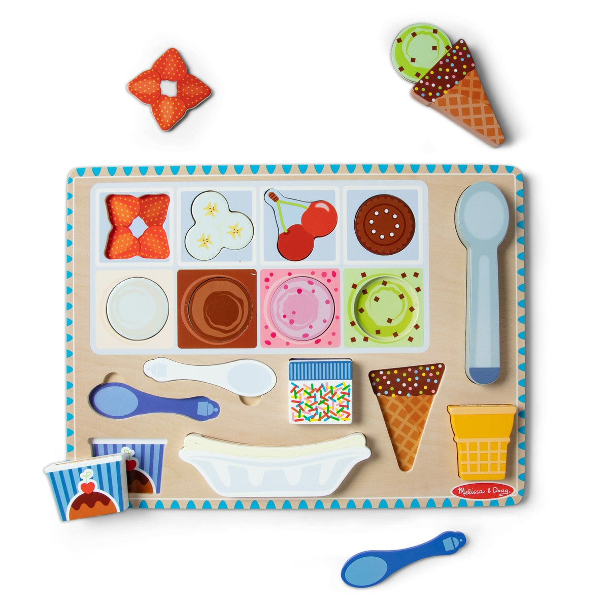 Melissa & Doug Melissa & Doug Wooden Magnetic Ice Cream Puzzle & Play Set 16 Pieces - Little Miss Muffin Children & Home