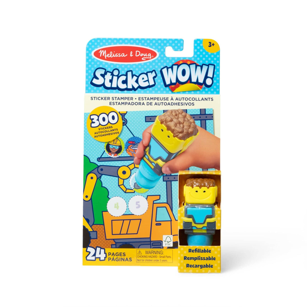 Melissa & Doug Melissa & Doug Sticker WOW! Activity Pad & Sticker Stamper - Bulldozer - Little Miss Muffin Children & Home