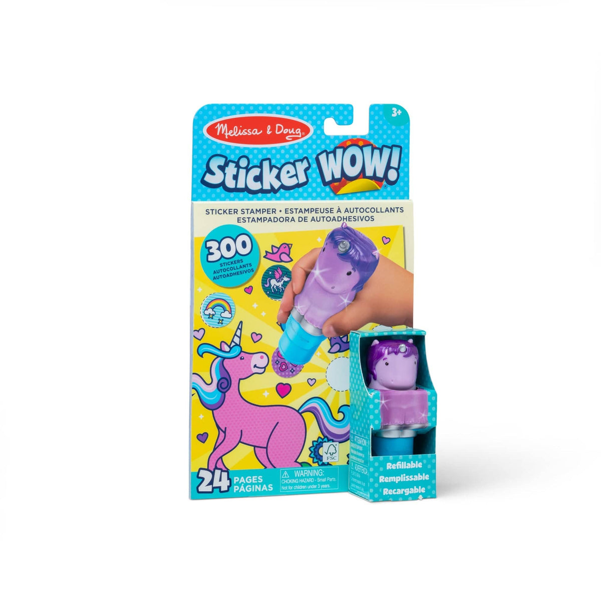 Melissa & Doug Melissa & Doug Sticker WOW! Activity Pad & Sticker Stamper - Purple Unicorn - Little Miss Muffin Children & Home