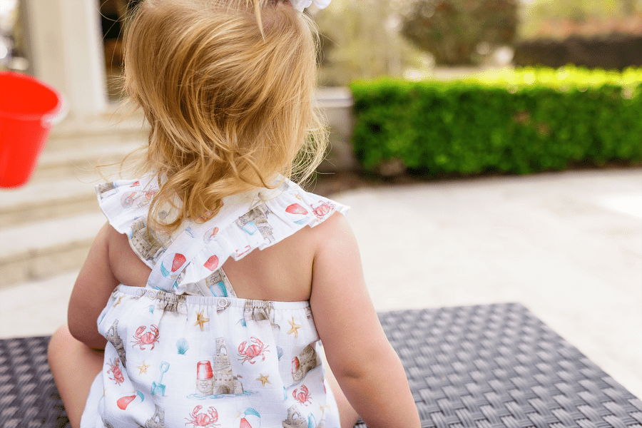 Nola Tawk Nola Tawk Sandcastle Kingdom Organic Muslin Sunsuit - Little Miss Muffin Children & Home