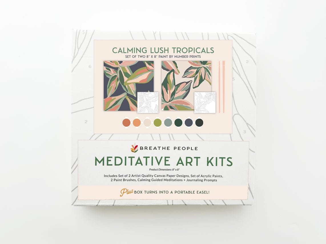 Breathe People Breathe People Lush Tropicals Meditative Art Paint by Numbers Kit + Easel - Little Miss Muffin Children & Home