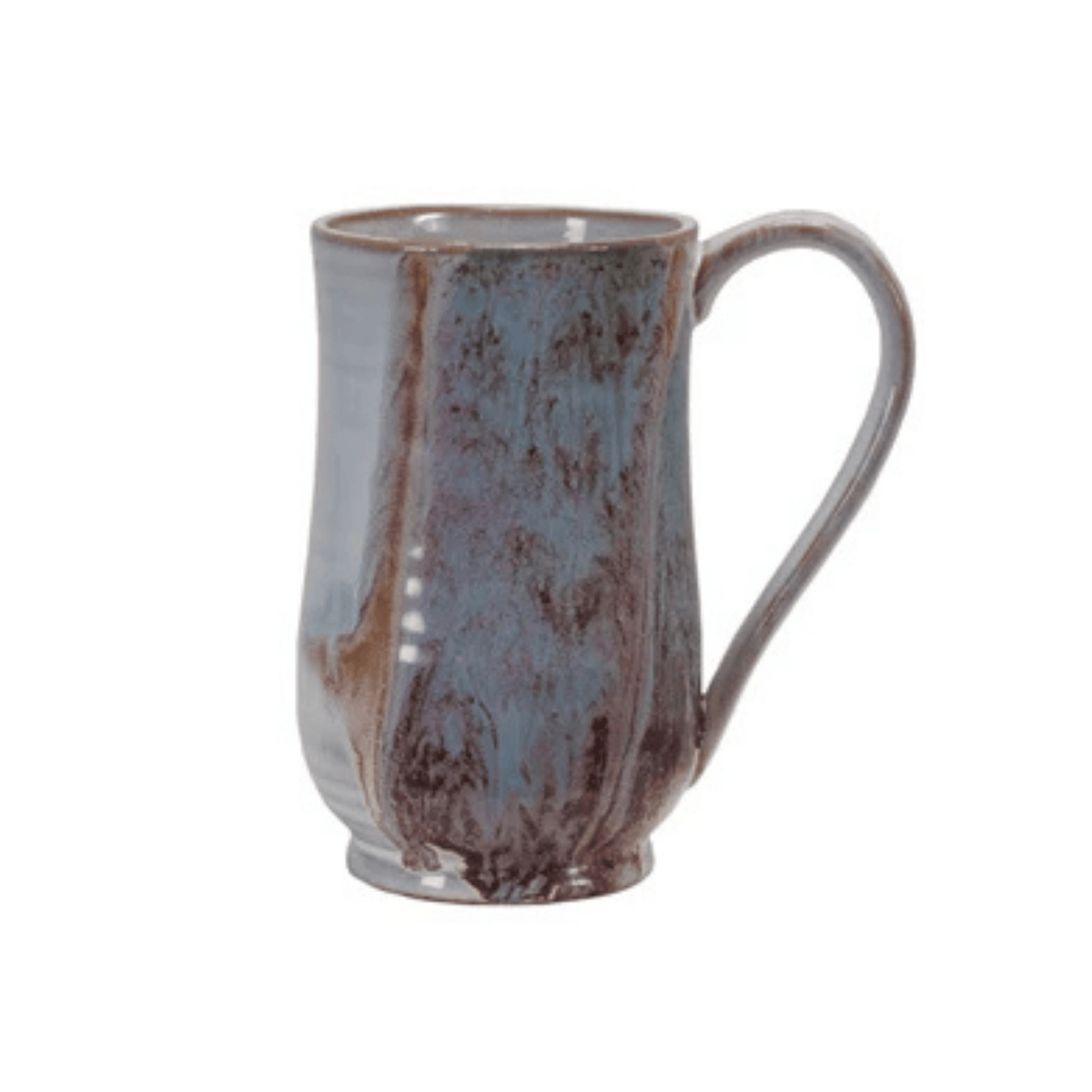 blue and brown 20 oz stone mug