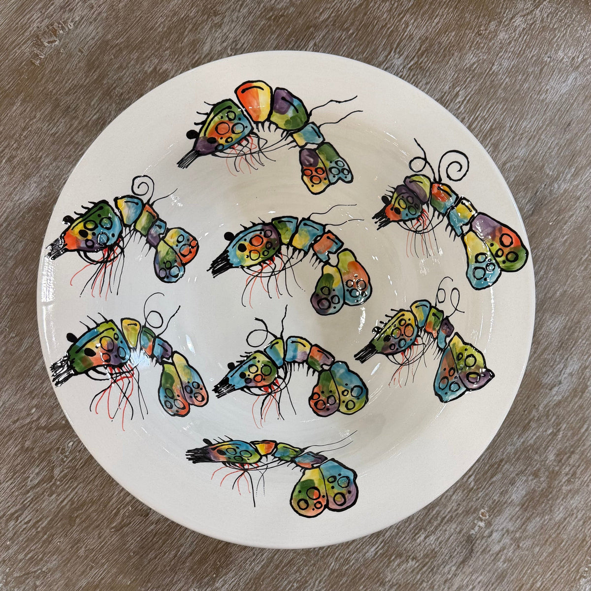 Jan Salzer Art Shrimp Round Bowl, 2 Sizes Available - Little Miss Muffin Children & Home