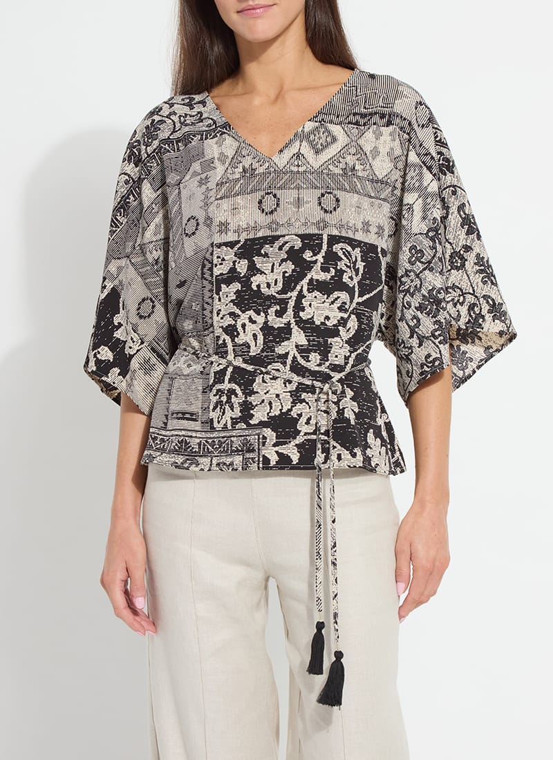 Ipanema Printed Dolman Sleeve Top in Casa Da Musica