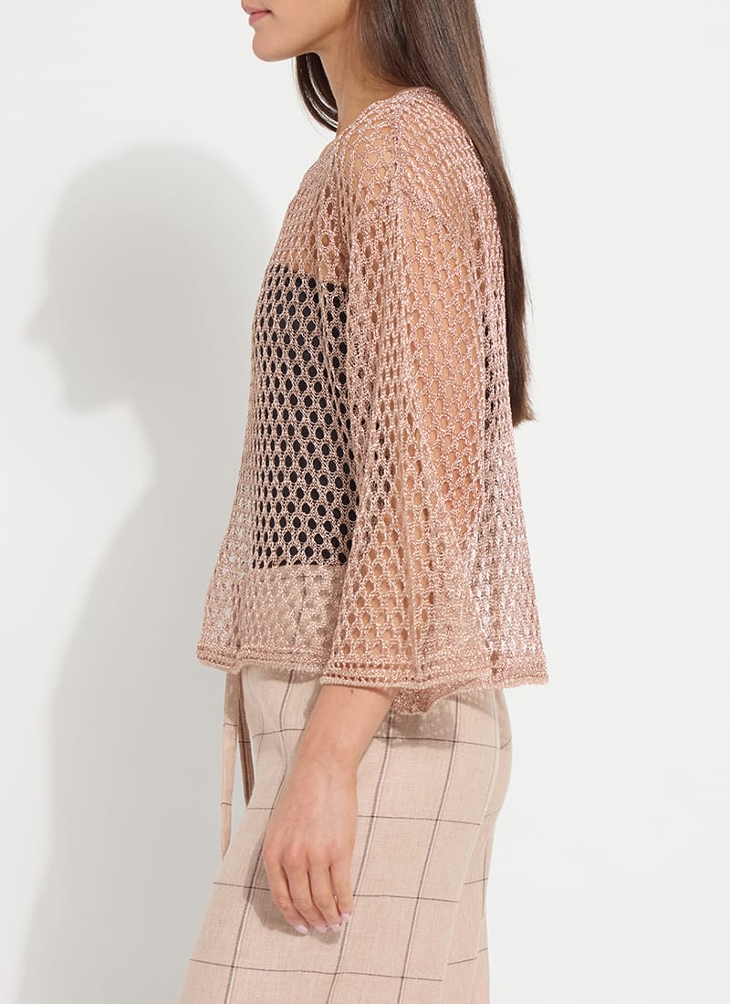 Lysse Lettie Slouchy Metallic Net Mesh Knit Sweater - Little Miss Muffin Children & Home