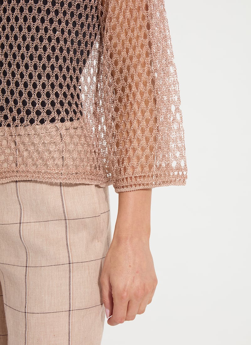 Lysse Lettie Slouchy Metallic Net Mesh Knit Sweater - Little Miss Muffin Children & Home