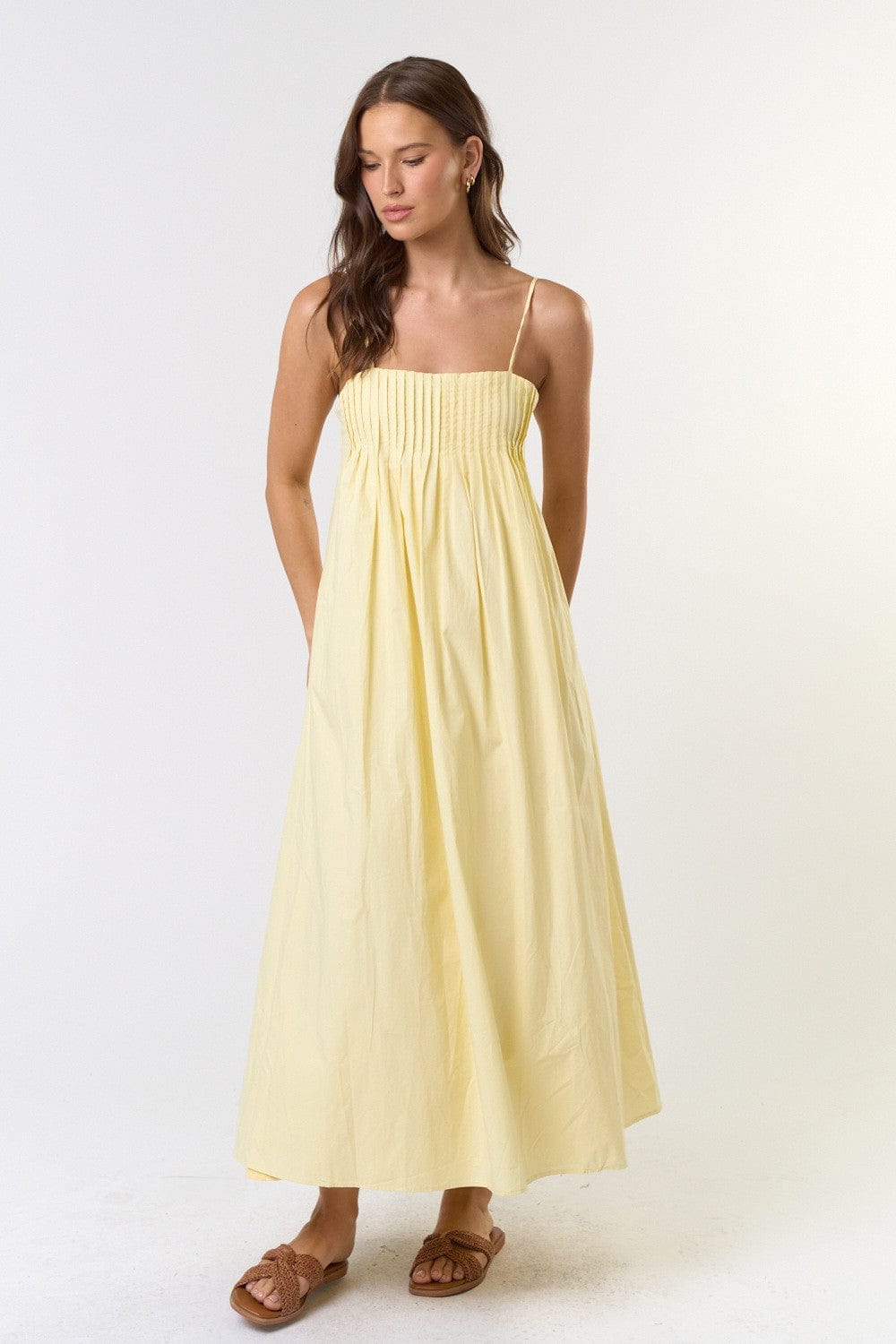 Lalavon Lalavon Pleated Strappy Maxi Dress - Little Miss Muffin Children & Home