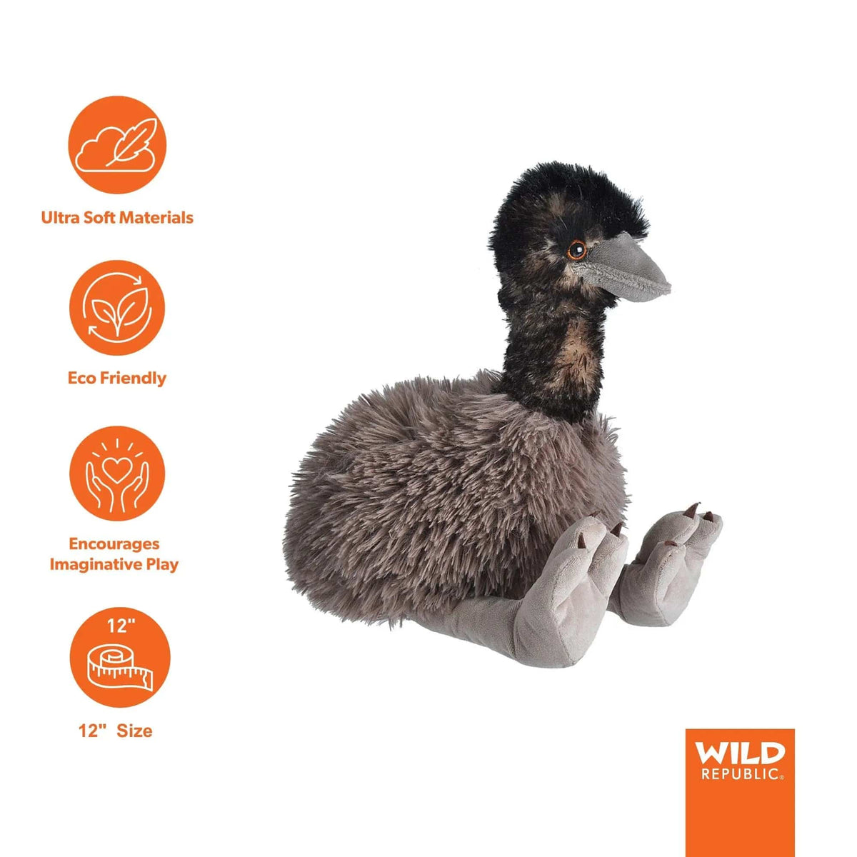 Wild Republic Cuddlekins Emu Plush, view 3