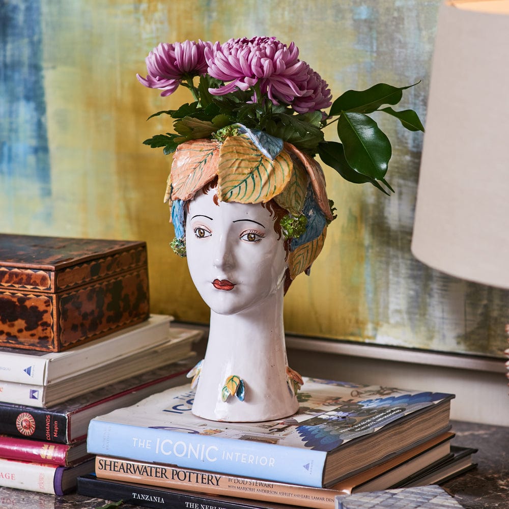 Abigail's Home Decor Abigails Ceramic Head Vase, Leaves Decor - Little Miss Muffin Children & Home