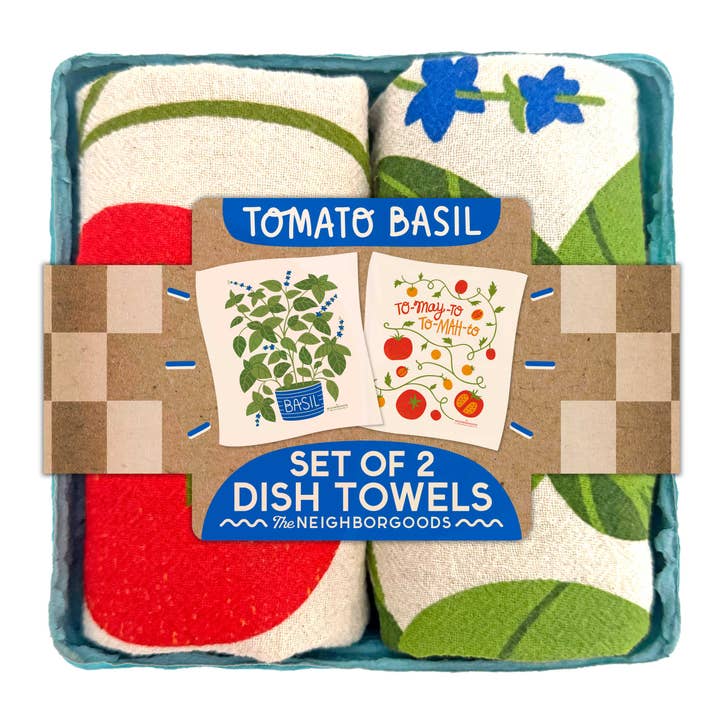 The Neighborgoods Tomato Basil Tea Towel Gift Set - Little Miss Muffin Children & Home