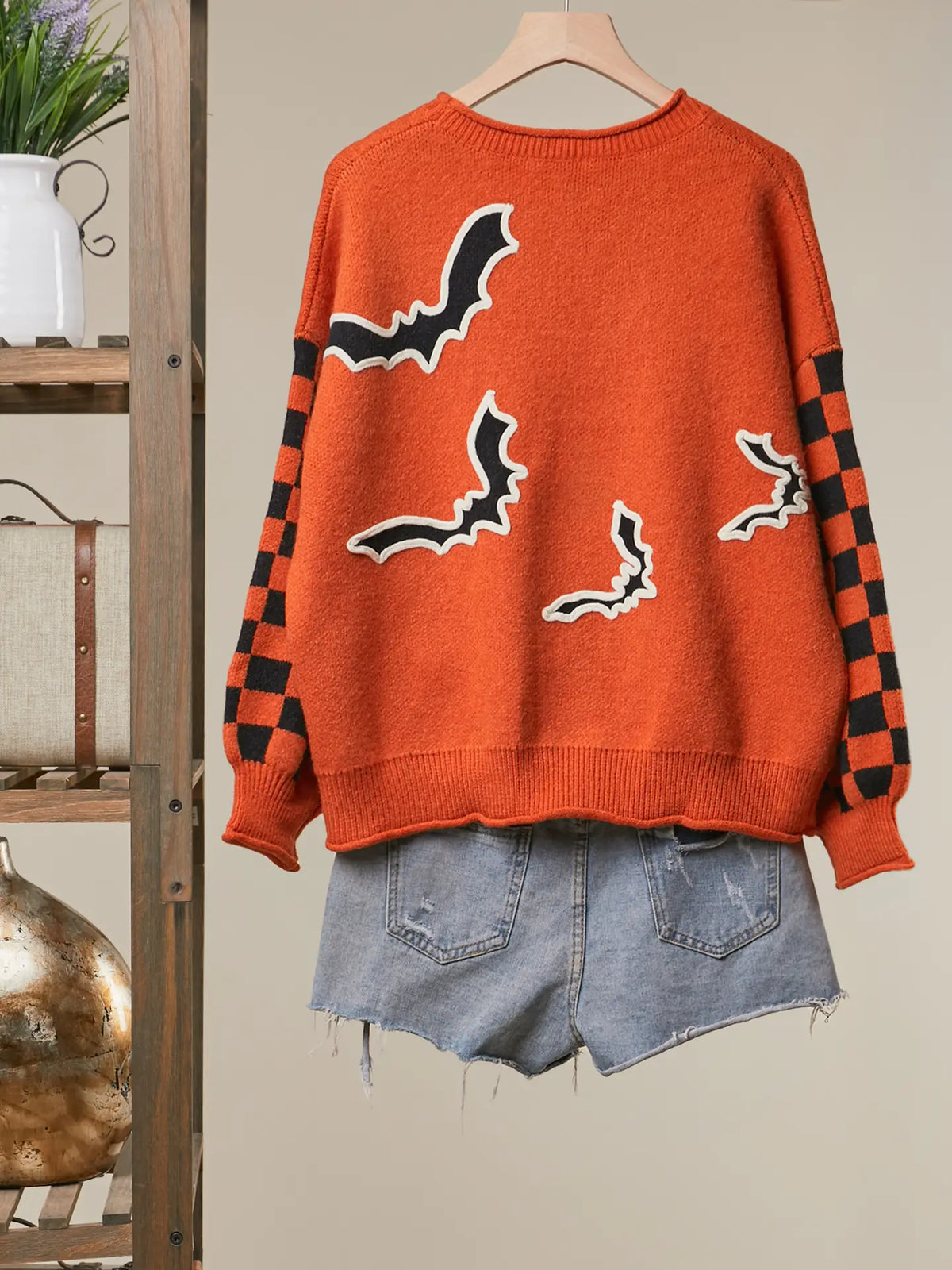 Mello. Checkerboard Sleeve Bats Sweater - Little Miss Muffin Children & Home